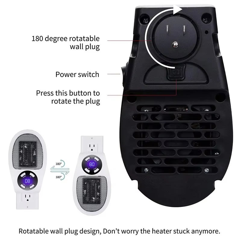 Portable Electric Heater – Room Warmer & Wall-Mounted Air Blower