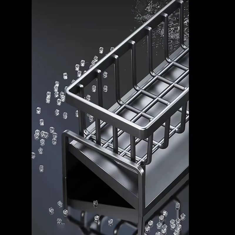 Kitchen Sink Drain Rack Organizer – Self-Draining Soap & Sponge Holder