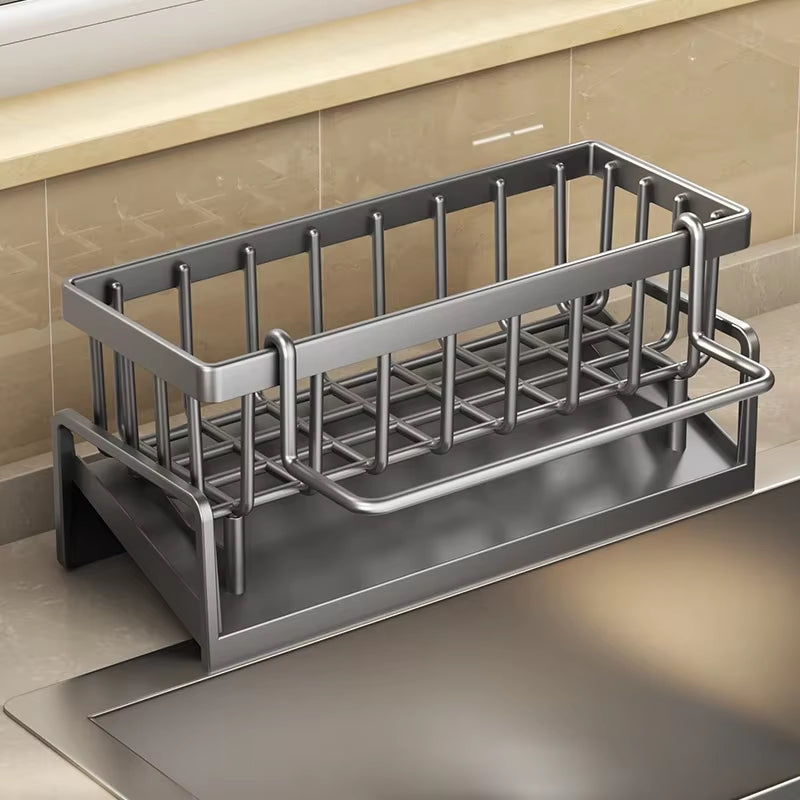 Kitchen Sink Drain Rack Organizer – Self-Draining Soap & Sponge Holder