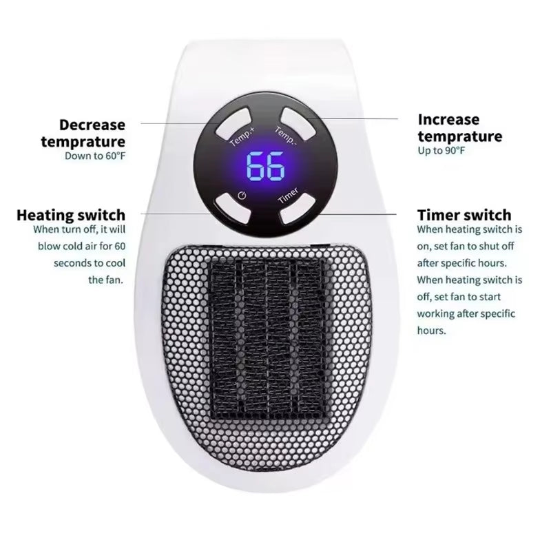 Portable Electric Heater – Room Warmer & Wall-Mounted Air Blower