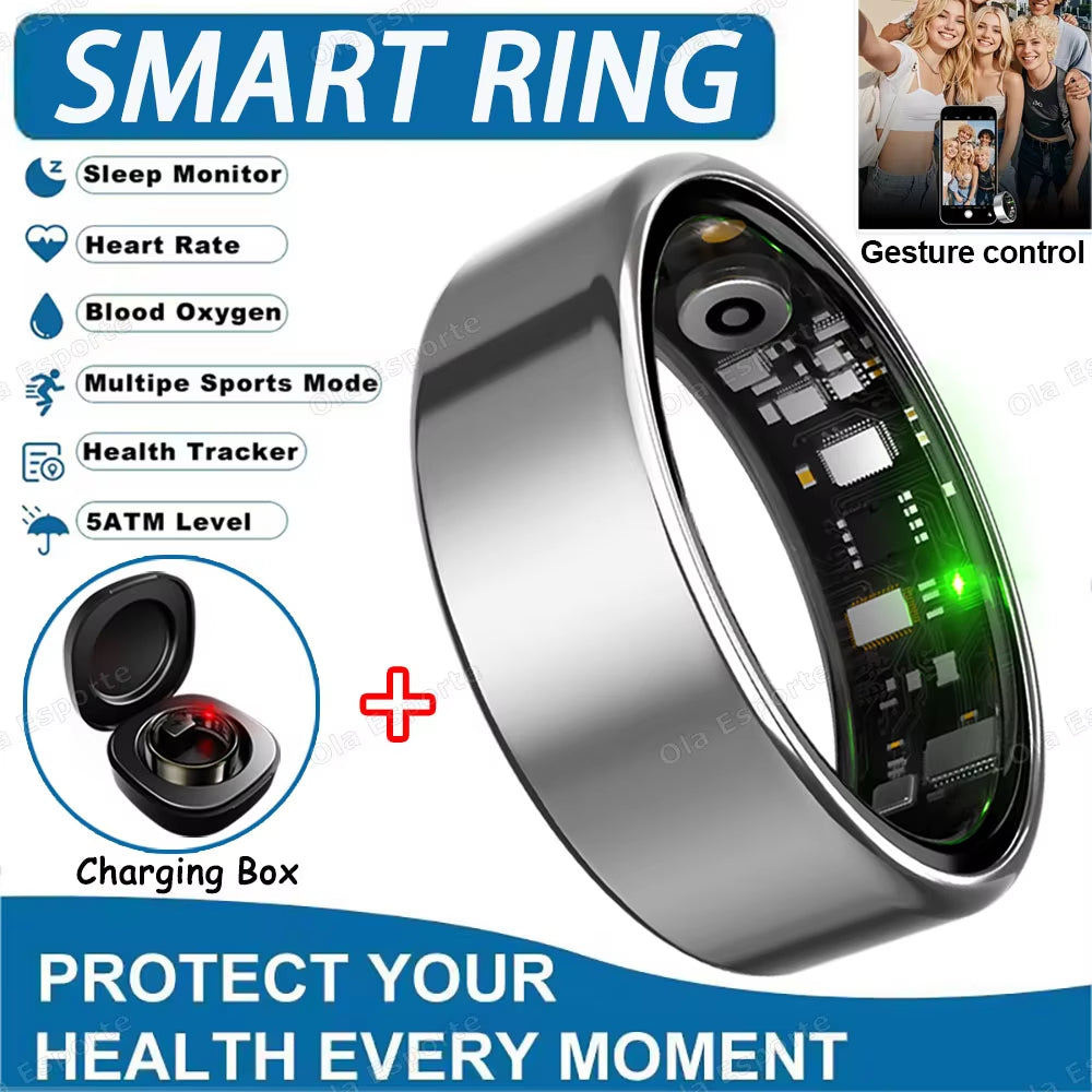 Smart Ring 2025 – Multi-Sport Mode, Heart & Sleep Tracking, IP68/5ATM