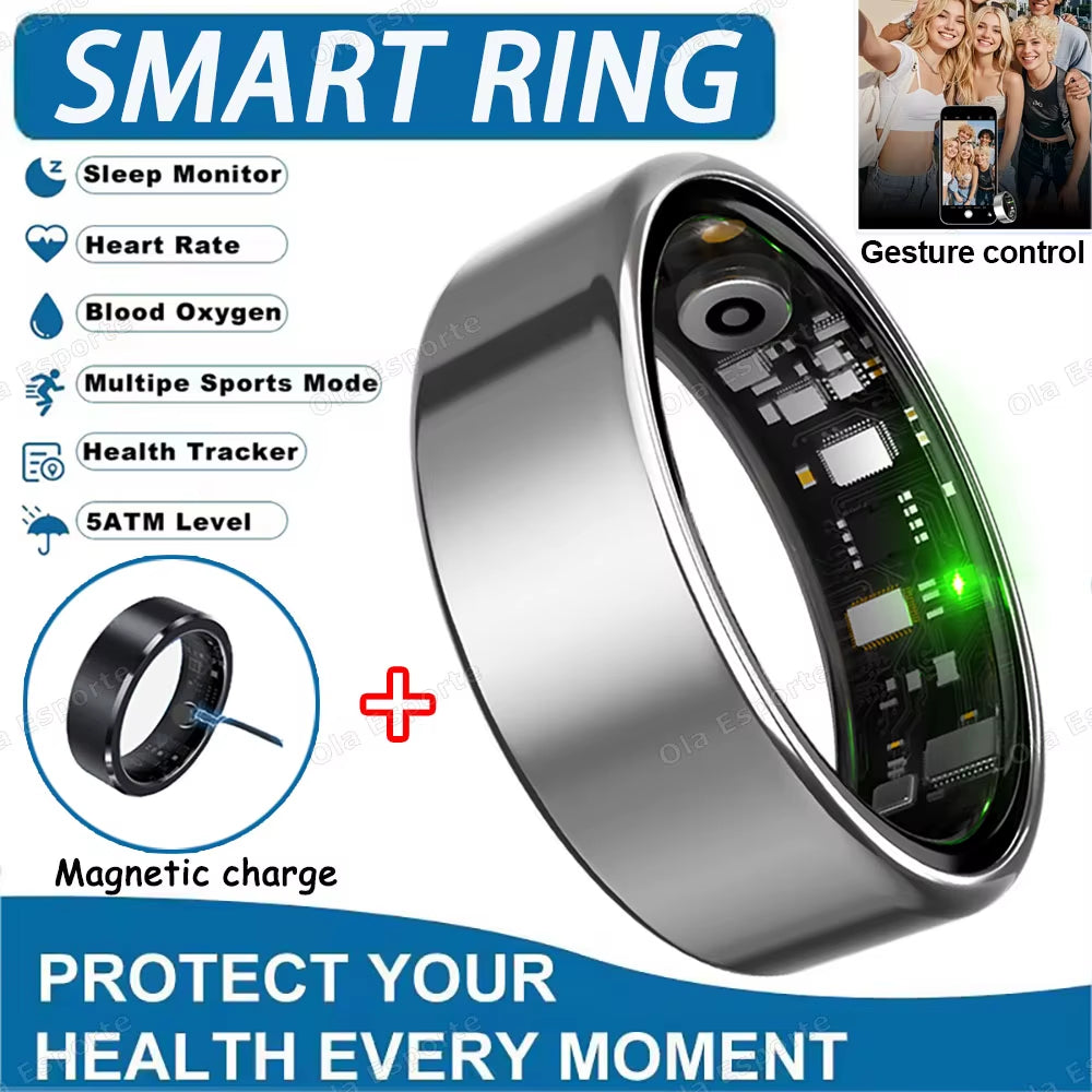 Smart Ring 2025 – Multi-Sport Mode, Heart & Sleep Tracking, IP68/5ATM