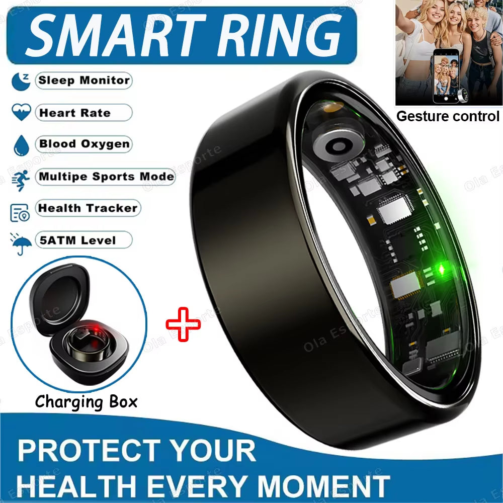 Smart Ring 2025 – Multi-Sport Mode, Heart & Sleep Tracking, IP68/5ATM