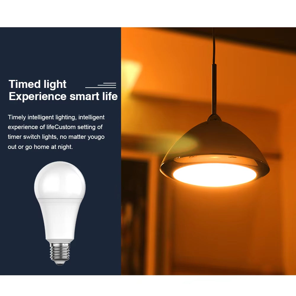 WiFi Smart E27 Bulb – Dimmable RGB Color LED with App & Voice Control