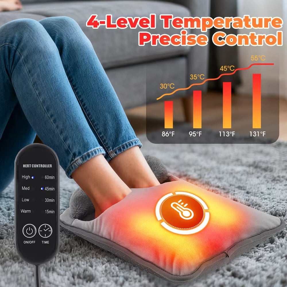 Portable USB Foot Heater – Washable Plush Mat for Winter & Blood Circulation