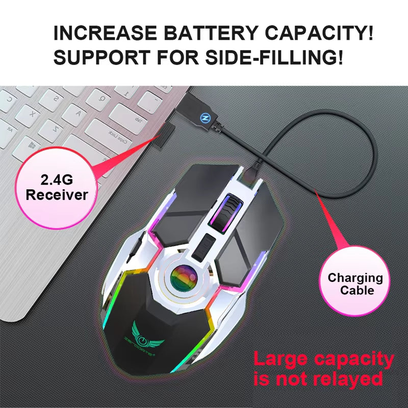 Mijia RGB Wireless Mouse – Mechanical, DPI Adjustable, Wireless Charging