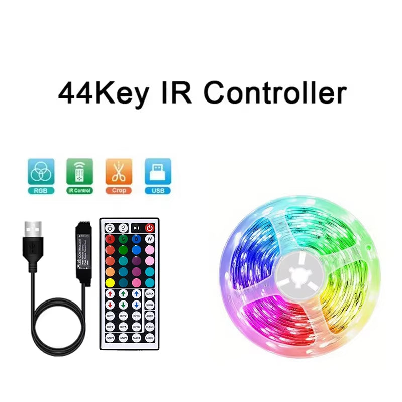 Flexible RGB LED Strip Lights – USB, App-Controlled for Room & TV