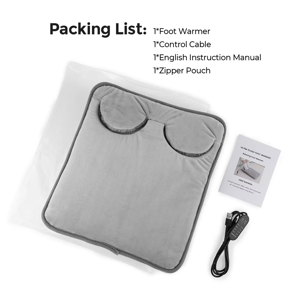 Portable USB Foot Heater – Washable Plush Mat for Winter & Blood Circulation