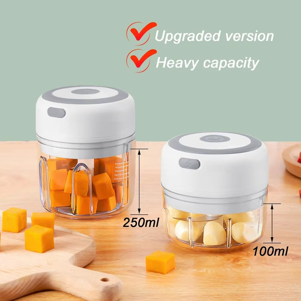 Mini Wireless Electric Garlic Crusher – Portable USB Chopper (100/250ml)