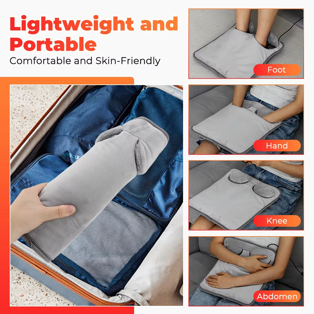 Portable USB Foot Heater – Washable Plush Mat for Winter & Blood Circulation