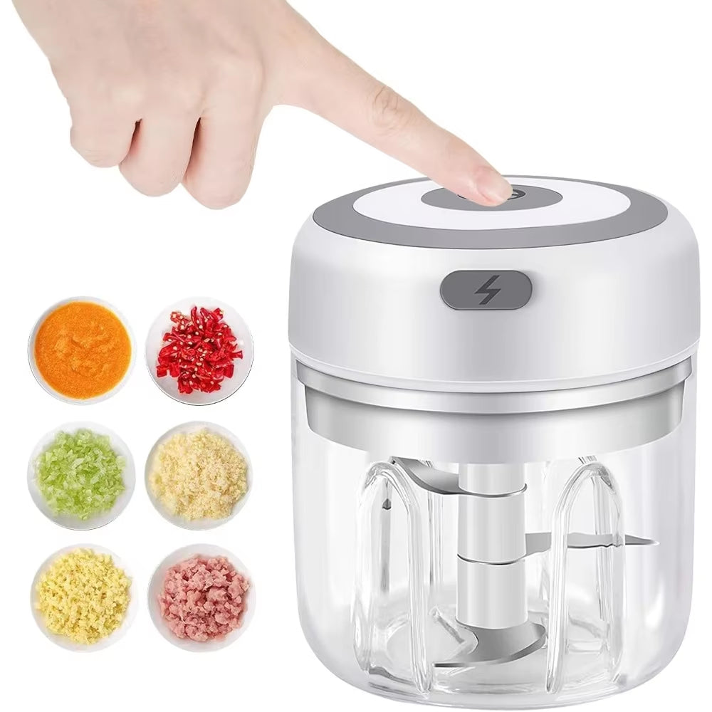 Mini Wireless Electric Garlic Crusher – Portable USB Chopper (100/250ml)