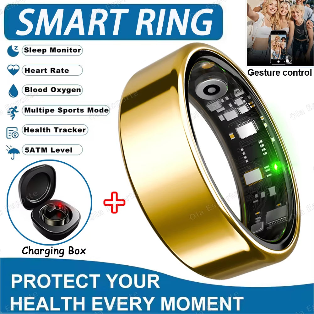 Smart Ring 2025 – Multi-Sport Mode, Heart & Sleep Tracking, IP68/5ATM