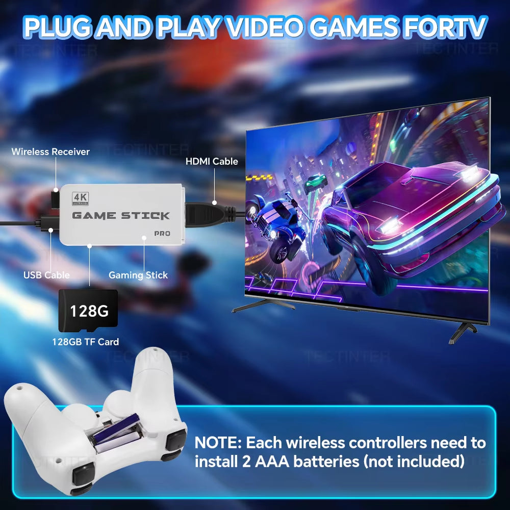 M15 Pro Handheld Game Player – 128GB Retro TV Console with Wireless Controller