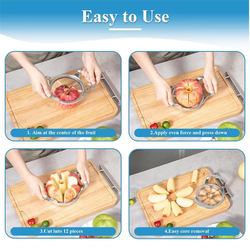 Fruit Cutter & Corer – Stainless Steel Apple/Pear Slicer (1/2pcs)