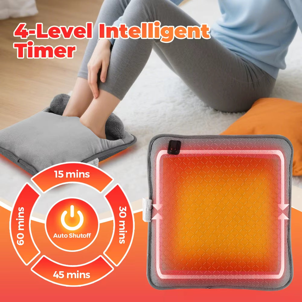 Portable USB Foot Heater – Washable Plush Mat for Winter & Blood Circulation