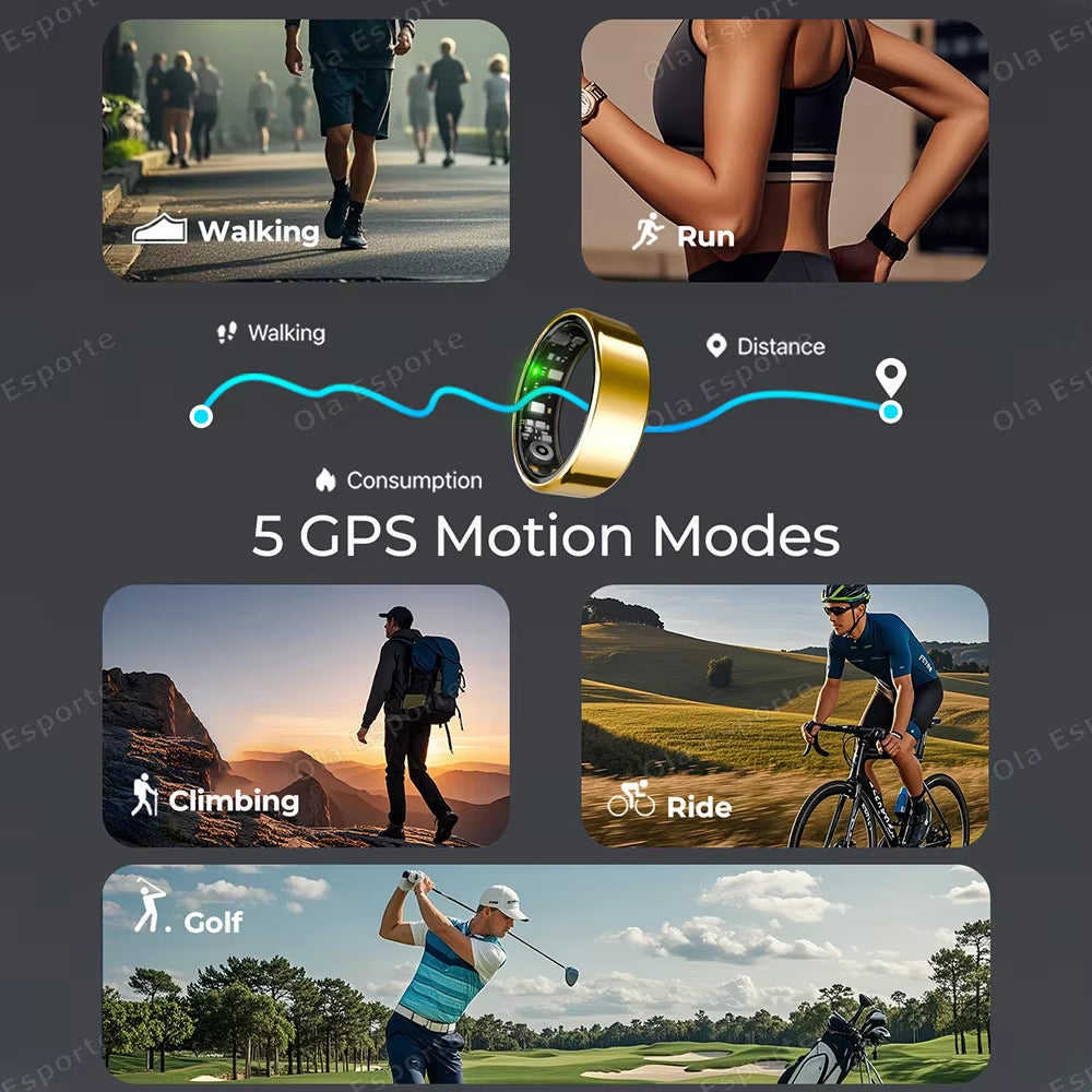 Smart Ring 2025 – Multi-Sport Mode, Heart & Sleep Tracking, IP68/5ATM