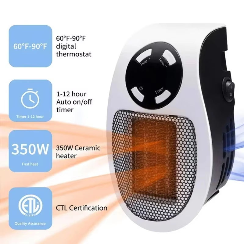 Portable Electric Heater – Room Warmer & Wall-Mounted Air Blower