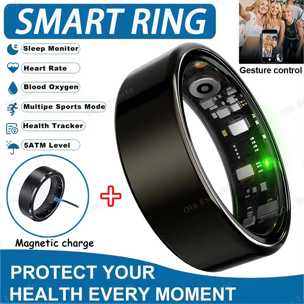 Smart Ring 2025 – Multi-Sport Mode, Heart & Sleep Tracking, IP68/5ATM