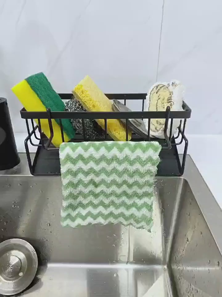 Kitchen Sink Drain Rack Organizer – Self-Draining Soap & Sponge Holder
