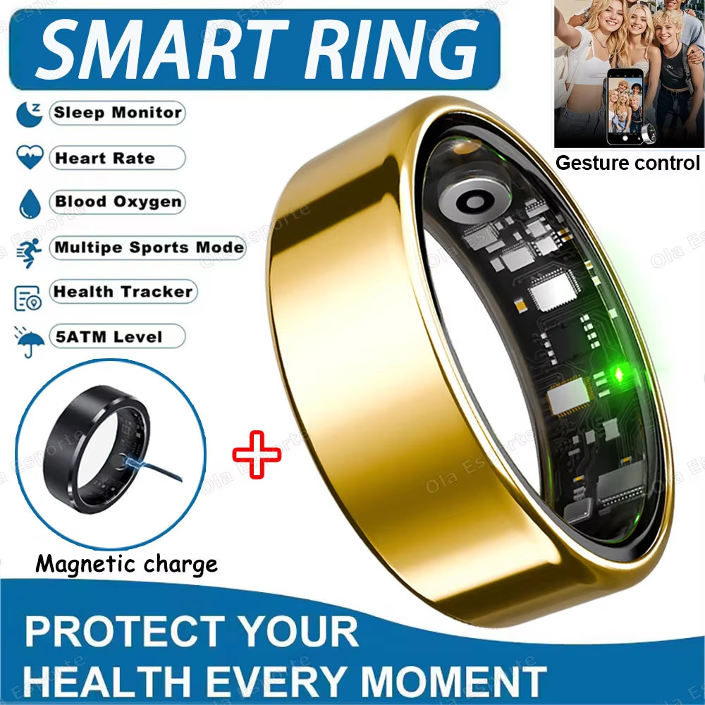 Smart Ring 2025 – Multi-Sport Mode, Heart & Sleep Tracking, IP68/5ATM